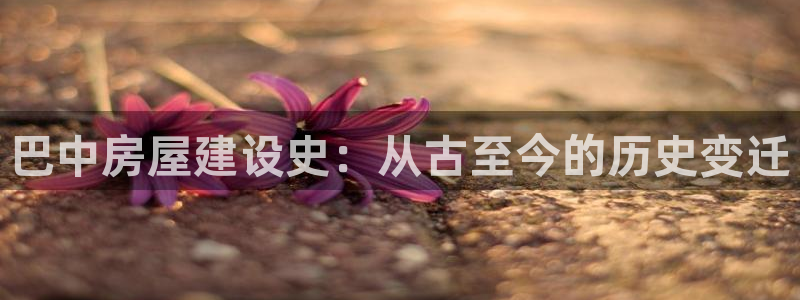 安信12级大众：巴中房屋建设史：从古至今的历史变迁