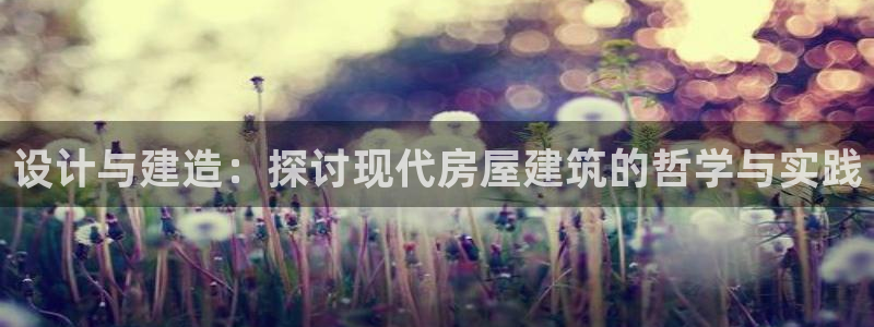 安信12娱乐代理：设计与建造：探讨现代房屋建筑的哲学与实践