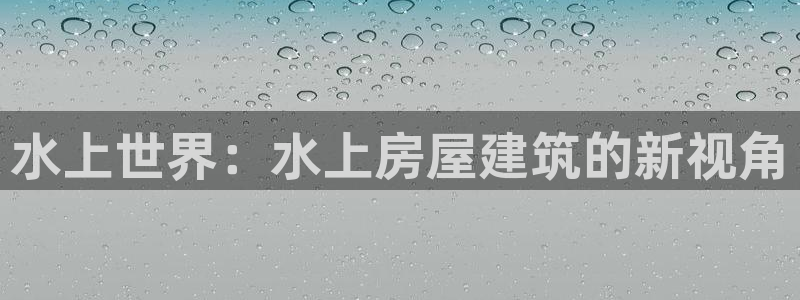 安信12级粉丝团福利：水上世界：水上房屋建筑的新视角