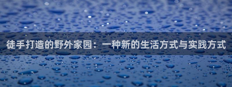 安信12app下载：徒手打造的野外家园：一种新的生活方式与实践方式